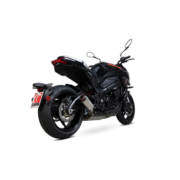 Scorpion Exhaust Suzuki GSX-S 1000 Katana 2019 - 2021 Red Power Slip-on Brushed Stainless Steel Sleeve
